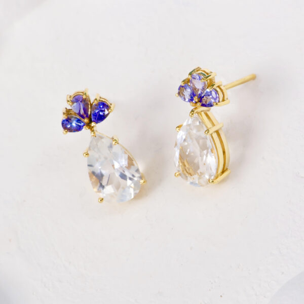 Elara | Tanzanite and White Topaz Earrings - Image 3