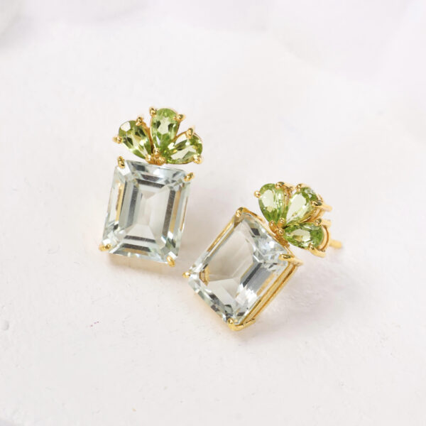 Mira | Peridot and Green Amethyst Earrings - Image 3